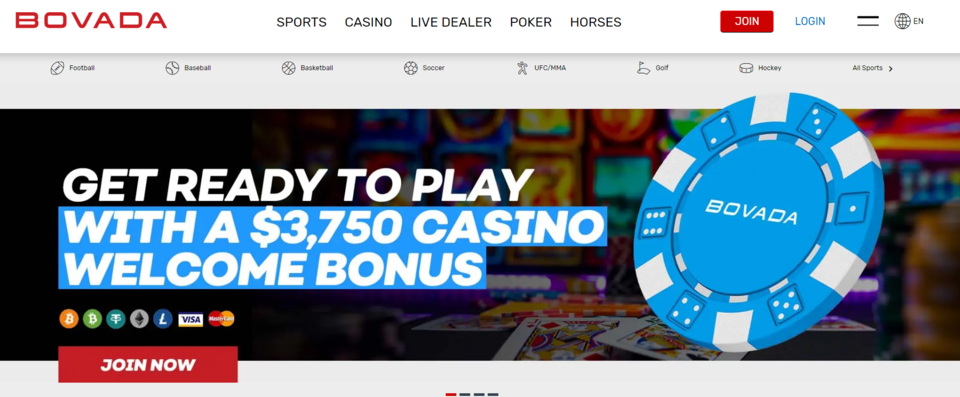 Bovada Casino Screenshot